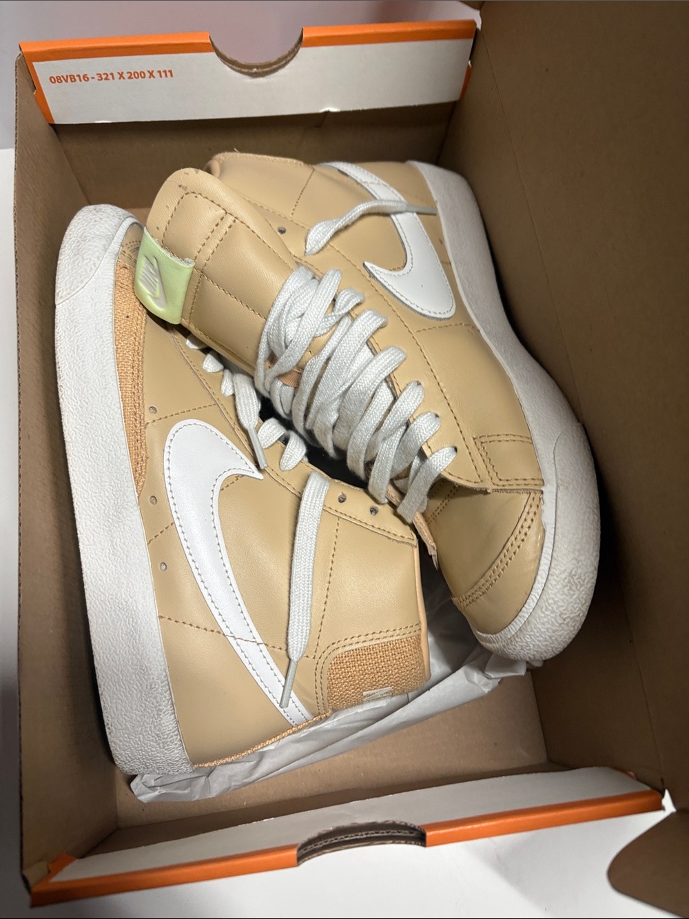 Nike Men’s Beige and White High-Top Sneakers